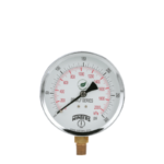 Manómetro Winters PEM, dial 4", 0/60 psi & 0/4 bar, 1/2" NPT post., int latón