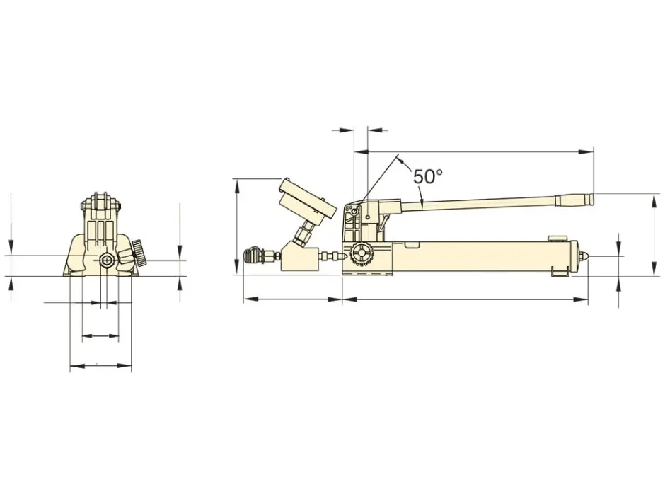 Two Speed High Pressure Hydraulic Tensioning Hand Pump with Gauge HPT Series